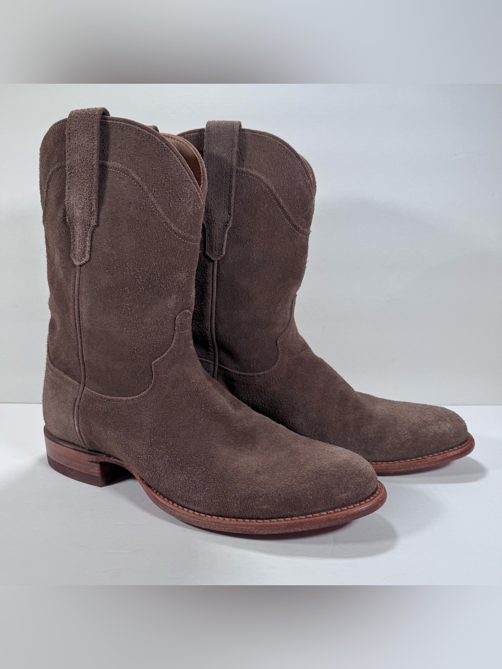 Tecovas Honey Brown Suede The Shane Roper Western Cowboy Boots Men Size 10.5D